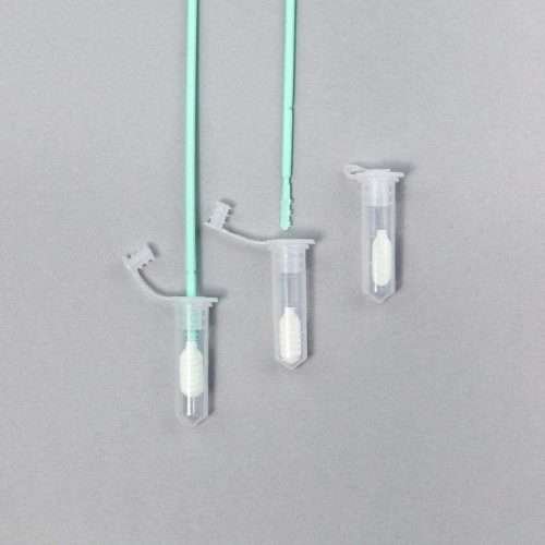 Isohelix SK-2S buccal swab kit with 2 mL tube and special release cap for DNA and RNA sample collection.
